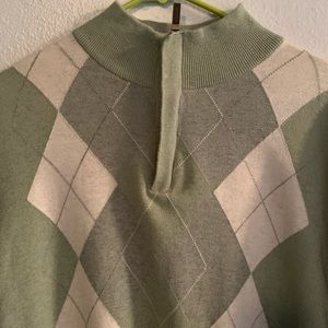 Tasso Elba Professor sweater in argyle green